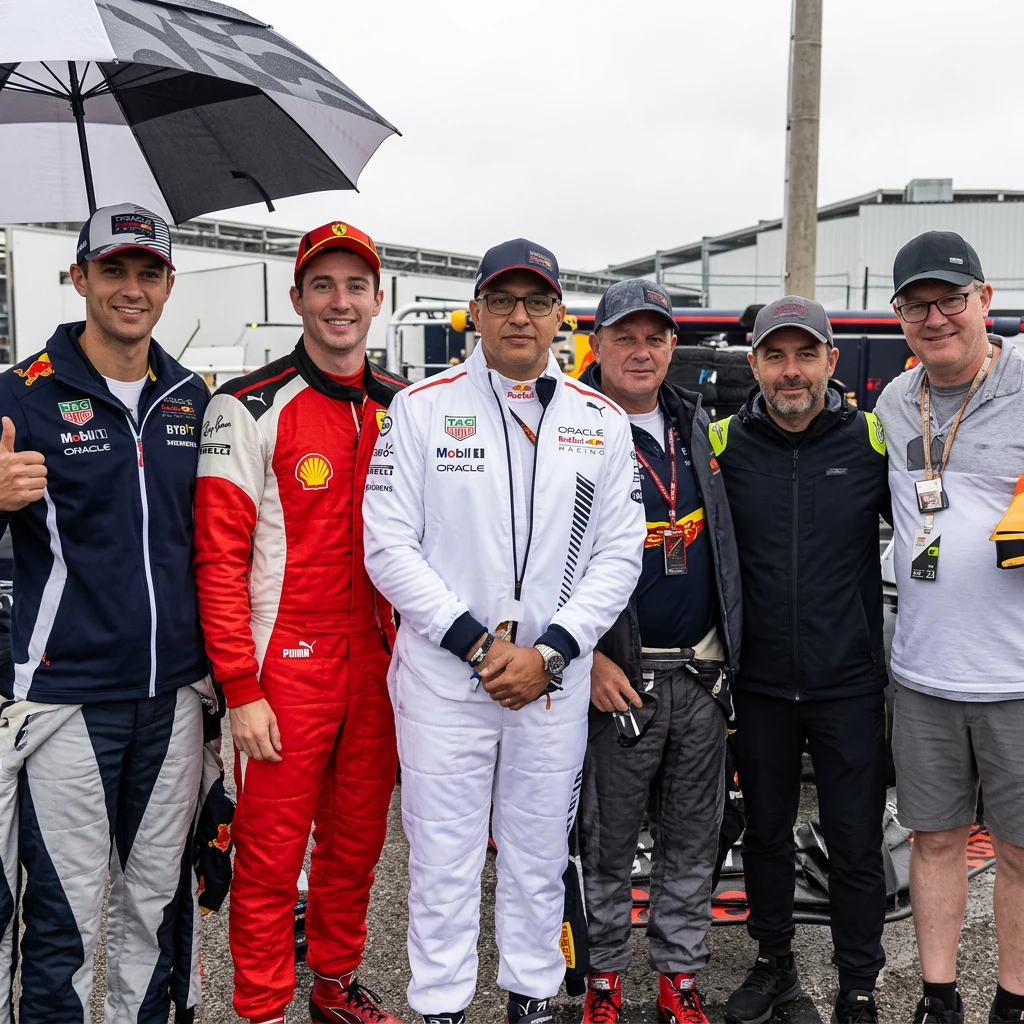 The Racing for Memories crew between sessions