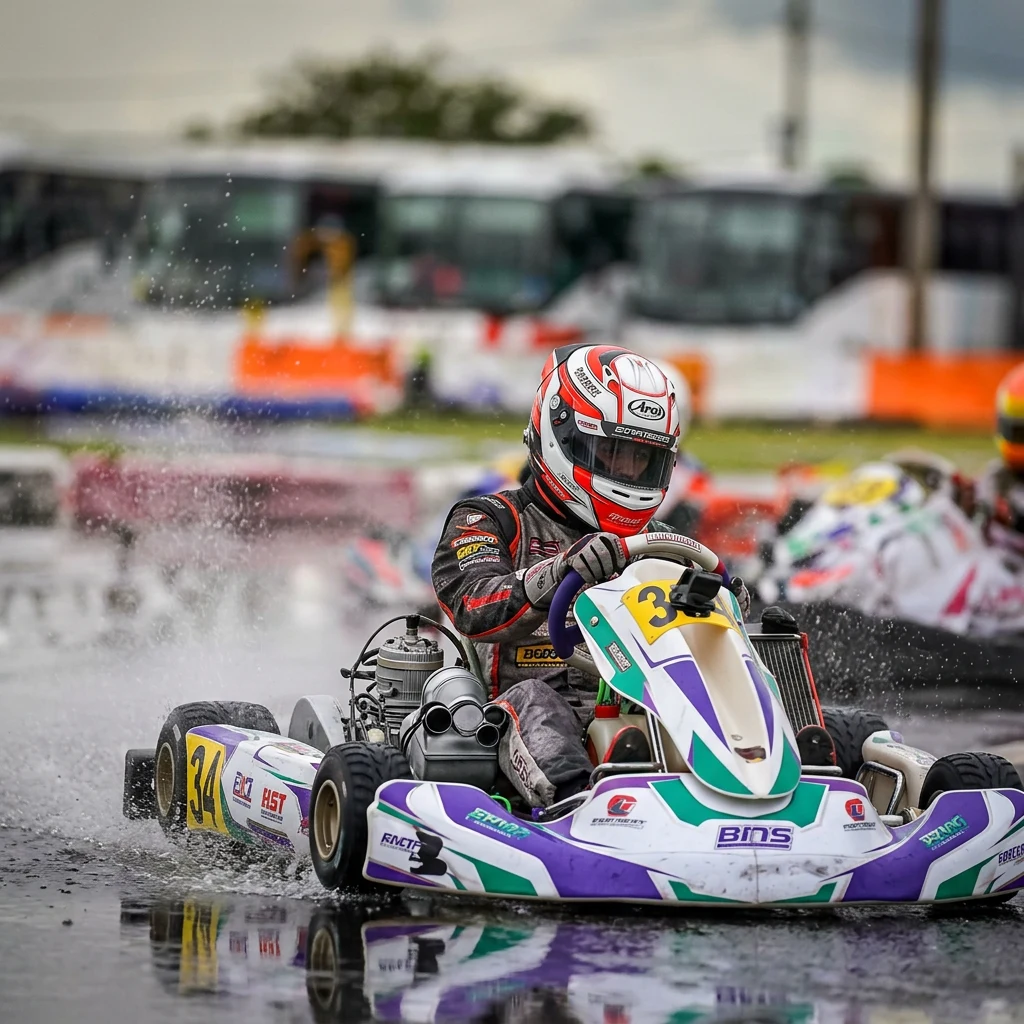 A driver suited up and ready to race