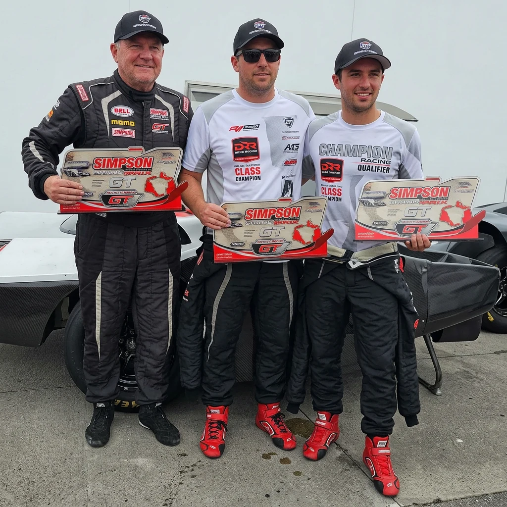 Podium celebrations with the team
