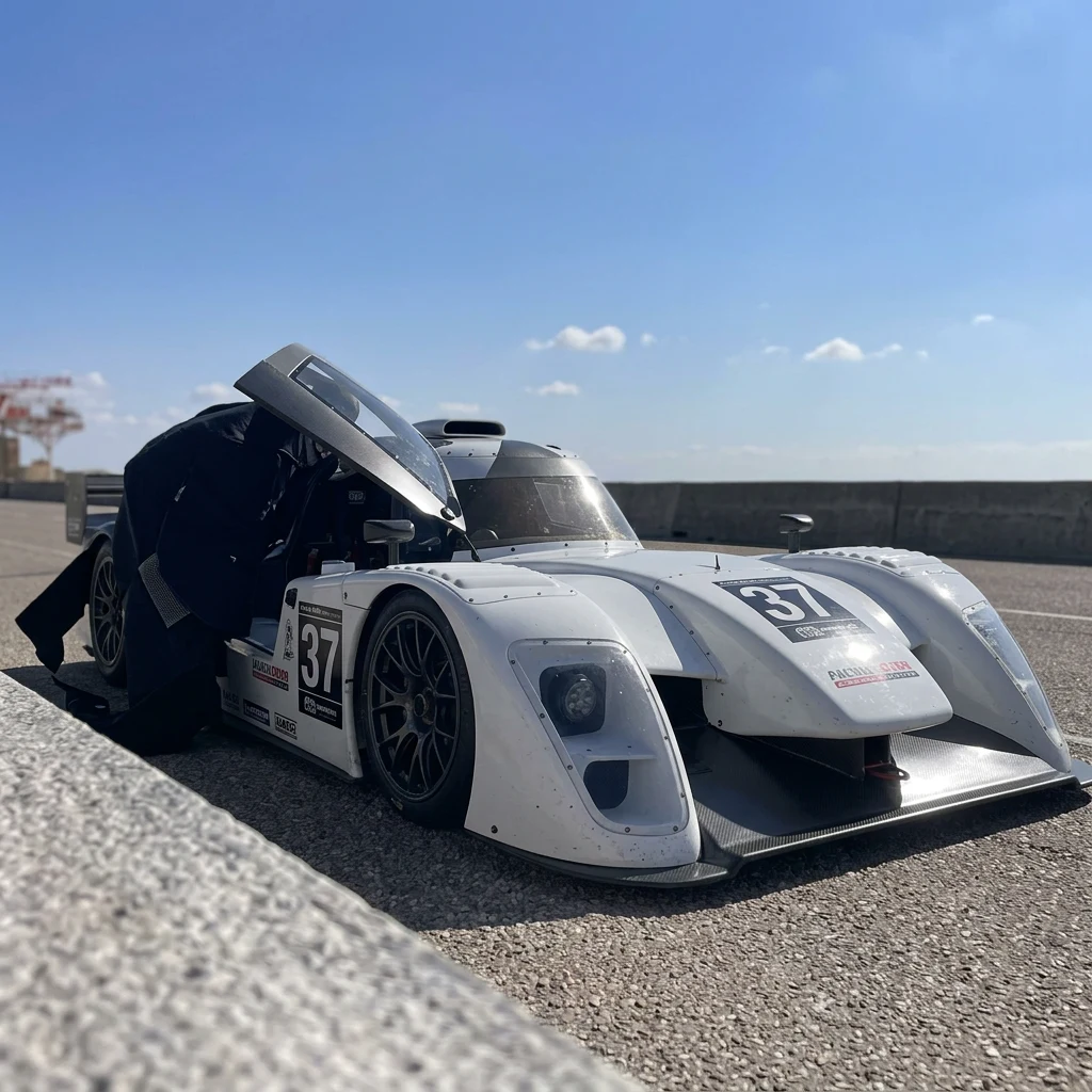 Drivers battling for position on track