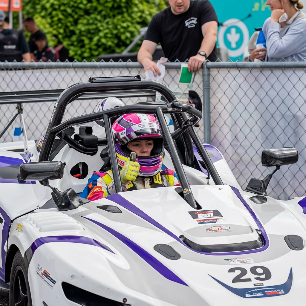 Racing for Memories team and supporters together at the track